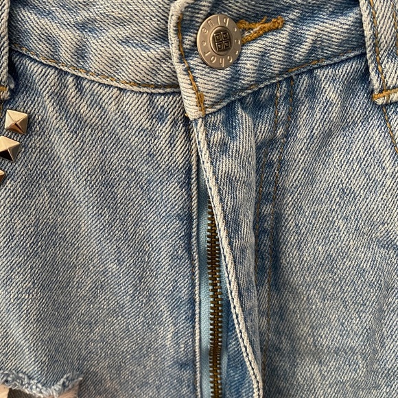 Vintage Anchor Blue Denim Jean Shorts with custom studs - Picture 8 of 9